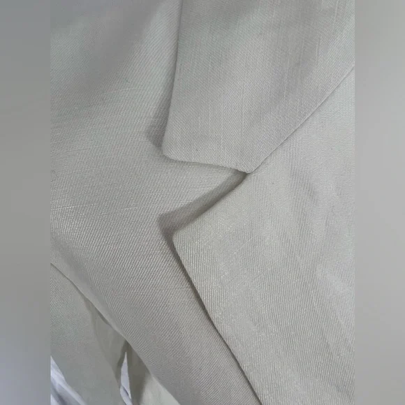 NEW / Double-breasted blazer-jacket in Chelsea linen-cupro blend / B002 - Picture 2 of 7